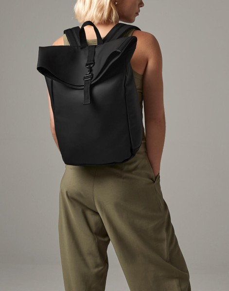 Matte PU Rolltop Backpack  