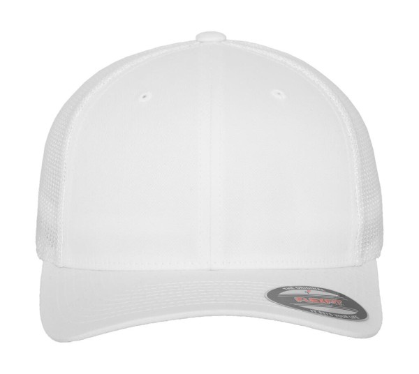 Mesh Cotton Twill Trucker Cap Fehér 