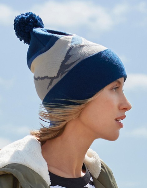 Mountain Peaks Pom Pom Beanie  
