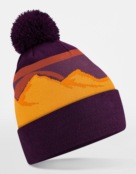 Mountain Peaks Pom Pom Beanie  
