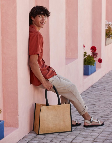 Natural Starched Jute Classic Shopper  