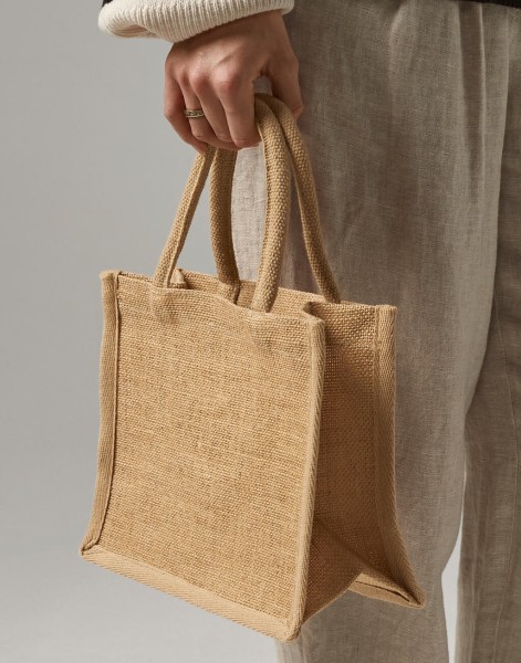 Natural Starched Jute Mini Gift Bag  