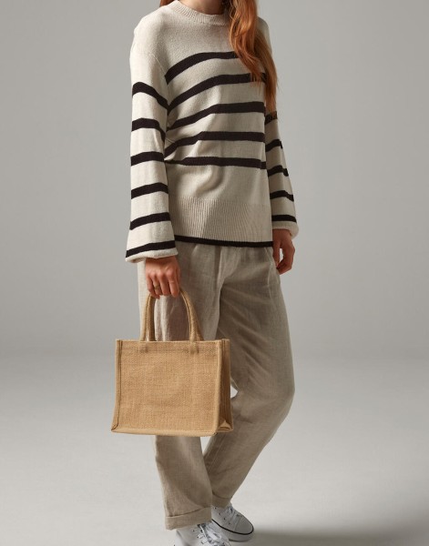 Natural Starched Jute Mini Gift Bag  