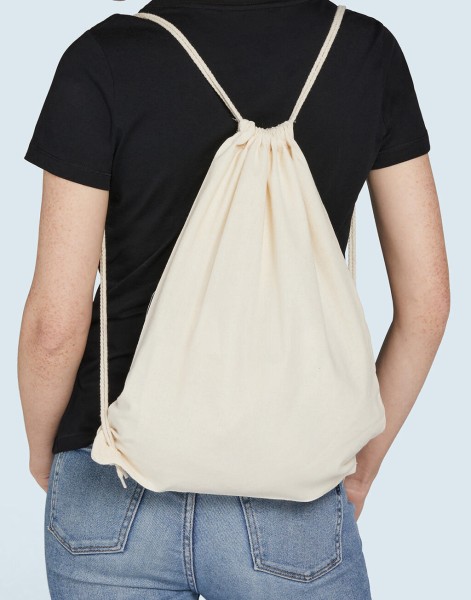 Organic Cotton Drawstring Backpack Fehér 