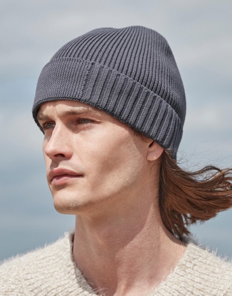 Organic Cotton Engineered Patch Beanie  