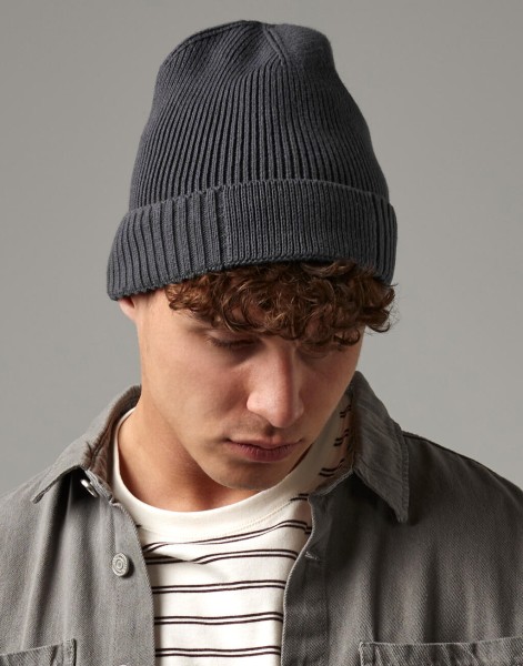 Organic Cotton Engineered Patch Beanie  