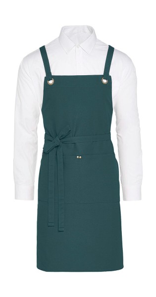 PROVENCE - Crossover Eyelets Bib Apron with Pocket  
