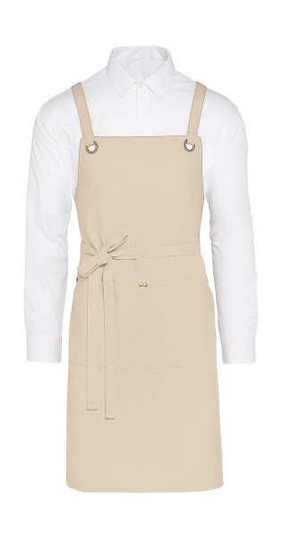 PROVENCE - Crossover Eyelets Bib Apron with Pocket  