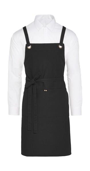 PROVENCE - Crossover Eyelets Bib Apron with Pocket  