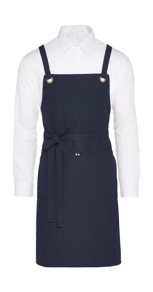 PROVENCE - Crossover Eyelets Bib Apron with Pocket  