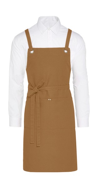 PROVENCE - Crossover Eyelets Bib Apron with Pocket  