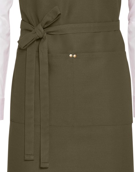 PROVENCE - Crossover Eyelets Bib Apron with Pocket  