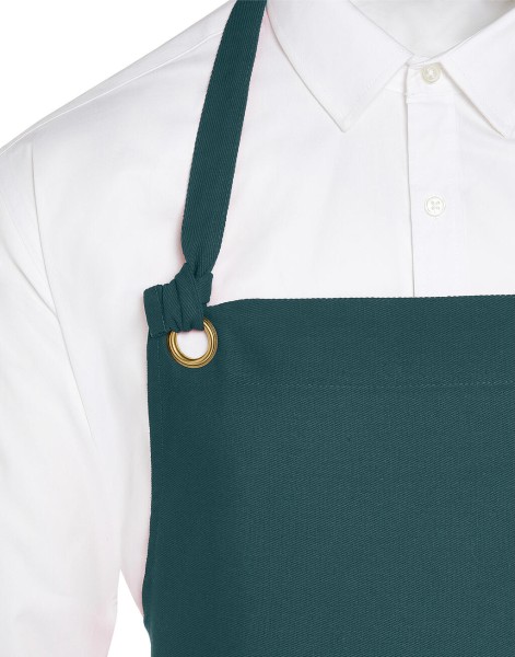 PROVENCE - Eyelet Bib Apron with Pocket Szürke 