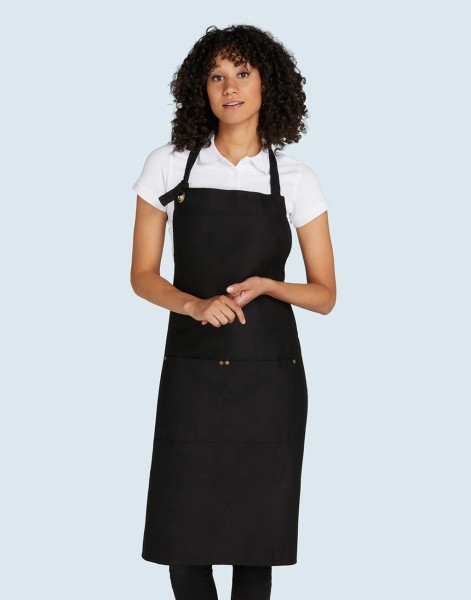 PROVENCE - Eyelet Bib Apron with Pocket Szürke 