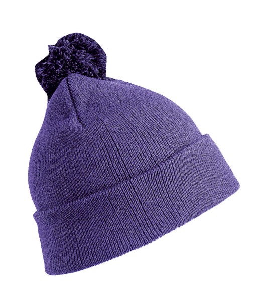 Pom Pom Beanie Lila 