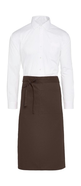 ROME - Medium Length Bistro Apron with Pocket Barna 