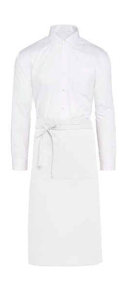 ROME - Medium Length Bistro Apron with Pocket Fehér 