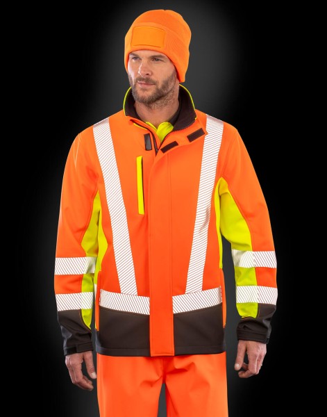 Recycled 3-Layer Printable 3-Tone Safety Softshell  