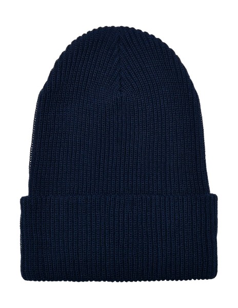 Recycled Yarn Ribbed Knit Beanie  