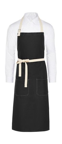 SANTORINI - Contrasted Bib Apron with Pocket  