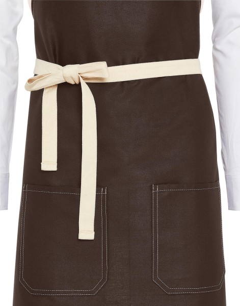 SANTORINI - Contrasted Bib Apron with Pocket  