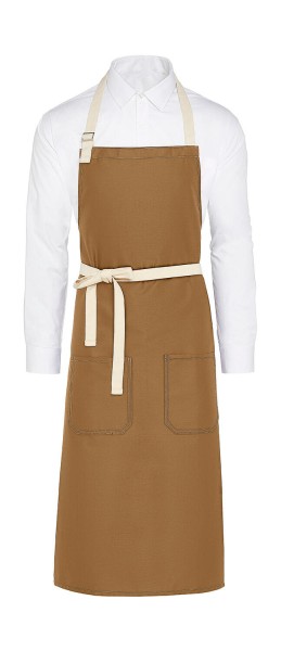 SANTORINI - Contrasted Bib Apron with Pocket  