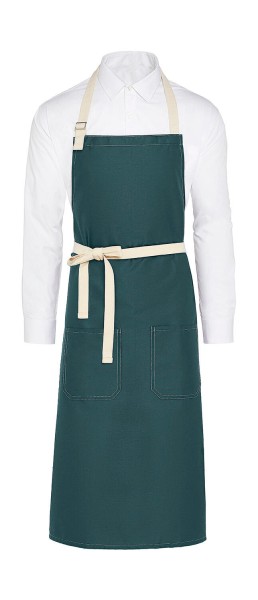 SANTORINI - Contrasted Bib Apron with Pocket  