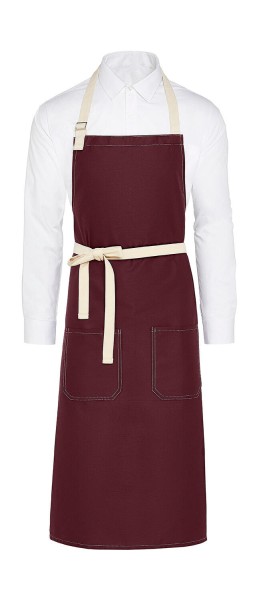 SANTORINI - Contrasted Bib Apron with Pocket  