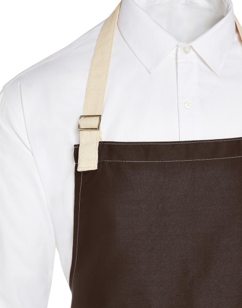 SANTORINI - Contrasted Bib Apron with Pocket  