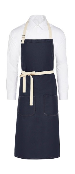 SANTORINI - Contrasted Bib Apron with Pocket  
