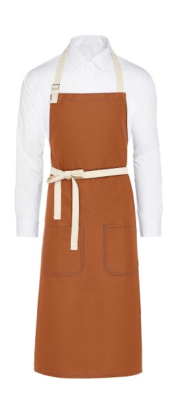 SANTORINI - Contrasted Bib Apron with Pocket  