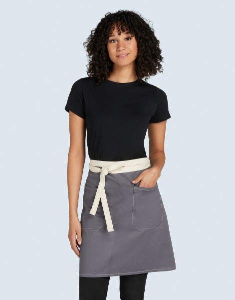SANTORINI - Contrasted Bistro Apron with Pocket  
