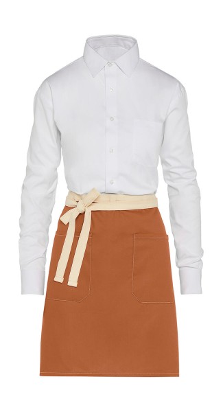 SANTORINI - Contrasted Bistro Apron with Pocket  