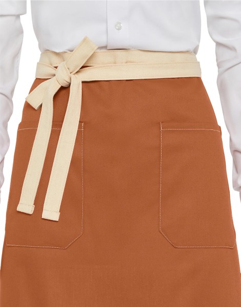 SANTORINI - Contrasted Bistro Apron with Pocket  