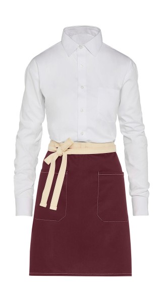 SANTORINI - Contrasted Bistro Apron with Pocket  