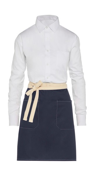 SANTORINI - Contrasted Bistro Apron with Pocket  