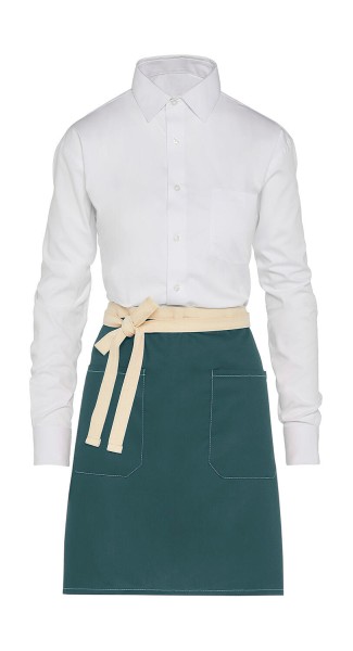 SANTORINI - Contrasted Bistro Apron with Pocket  