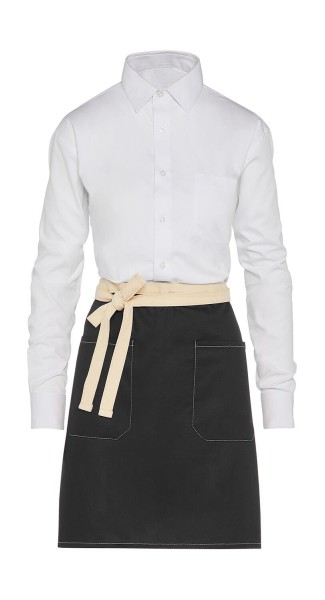 SANTORINI - Contrasted Bistro Apron with Pocket  