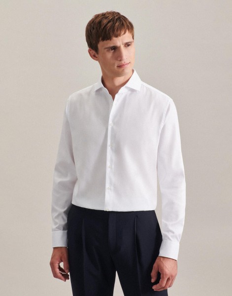 Seidensticker Slim Fit 1/1 Oxford Business Kent Fehér 