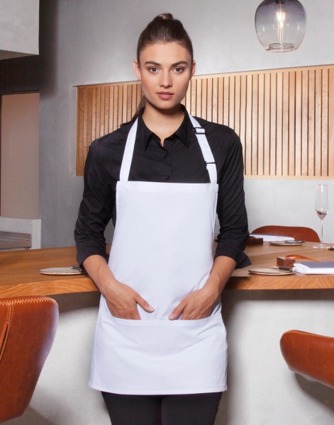 Short Bib Apron Basic with Buckle and Pocket  