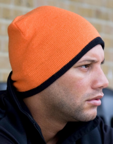 Soft Feel Cuffless Reversible Beanie  