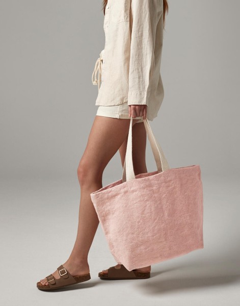Soft Washed Jute Beach Bag  