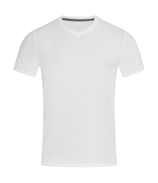 Stretch-T V-neck for men Fehér 