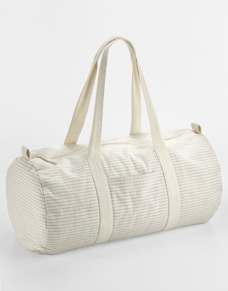 Striped Organic Cotton Barrel Bag  