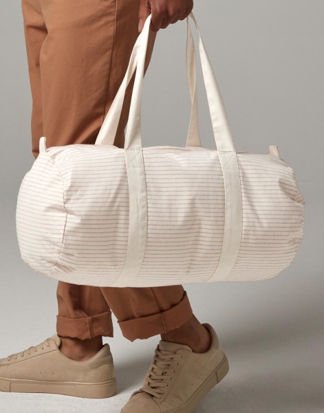Striped Organic Cotton Barrel Bag  