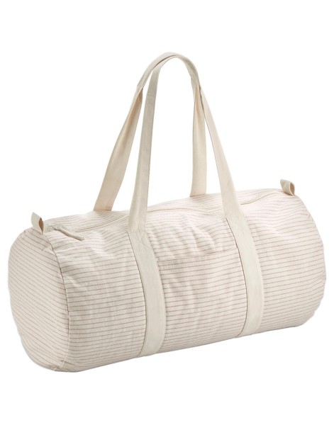 Striped Organic Cotton Barrel Bag  