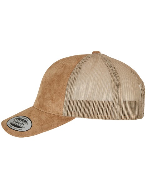 Suede Leather Trucker Cap  