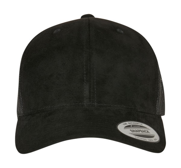 Suede Leather Trucker Cap  