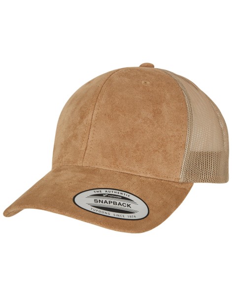 Suede Leather Trucker Cap  