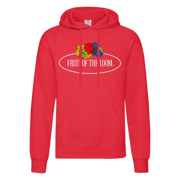 Vintage Hooded Sweat Classic Large Logo Print Piros 